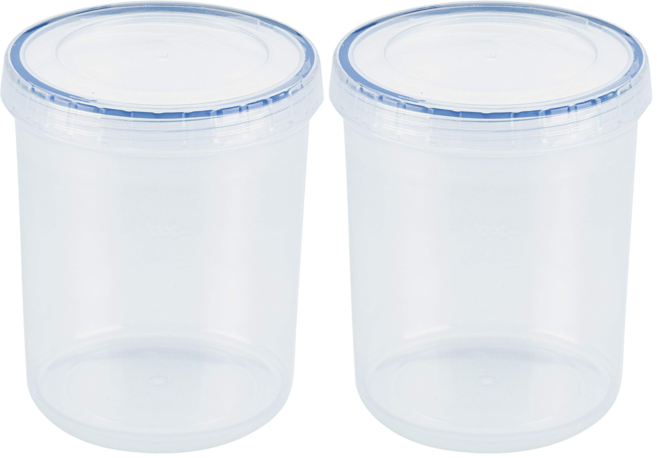 Easy Essentials Twist Food Storage lids/Airtight containers, BPA Free, Tall-30.4oz Clear (Pack of 2)