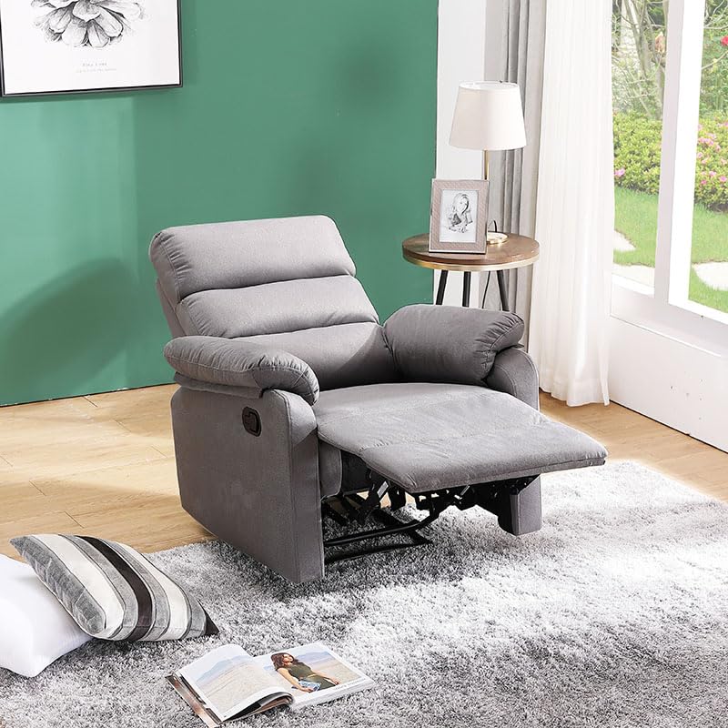 Image of Torque - Alenya 1 Seater Fabric Manual Recliner | Recliner Sofa /Chair for Living Room, Bedroom, Office (Grey) | 1 Year Warranty