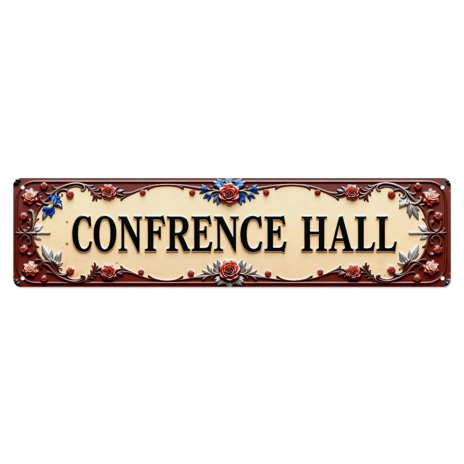 Conference Hall Floral Border Sign Metal Tin Sign Plaque
