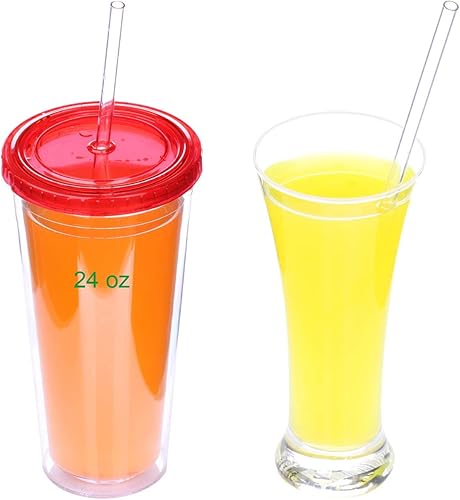 Miniatura 4 de DAKOUFISH Pajitas de plástico Tritan gruesas reutilizables transparentes de 11 pulgadas extra largas para vasos de 24 onzas y 40 onzas aptas para