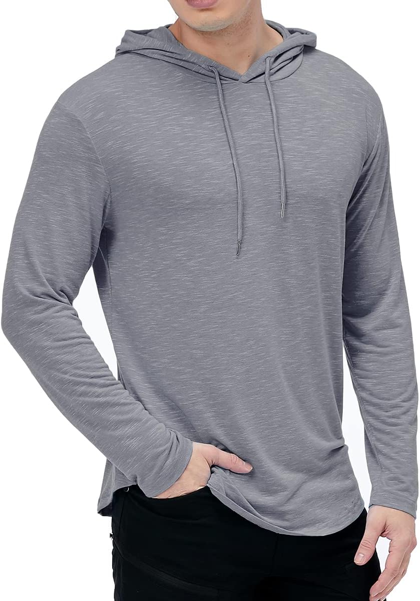 MANSDOUR Men's Athletic Hooded Shirts Long Sleeve Workout Sport Hoodie Casual Running T Shirt Quick Dry Pullover Top - Image 5