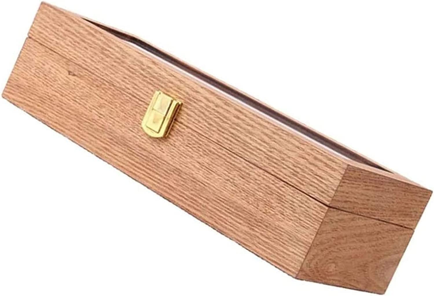 TIANQIHAO Wooden Watch Box Case Organizer Display For Men Women 6 Slots Wood Box With Clear Glass Top Vintage Style,A