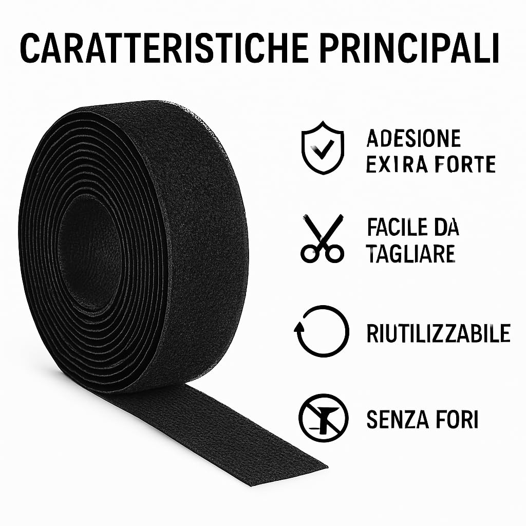 Velcro Adesivo Nastro Extra Strong Mm 50X1000 Nero | Leroy Merlin - Foto 4