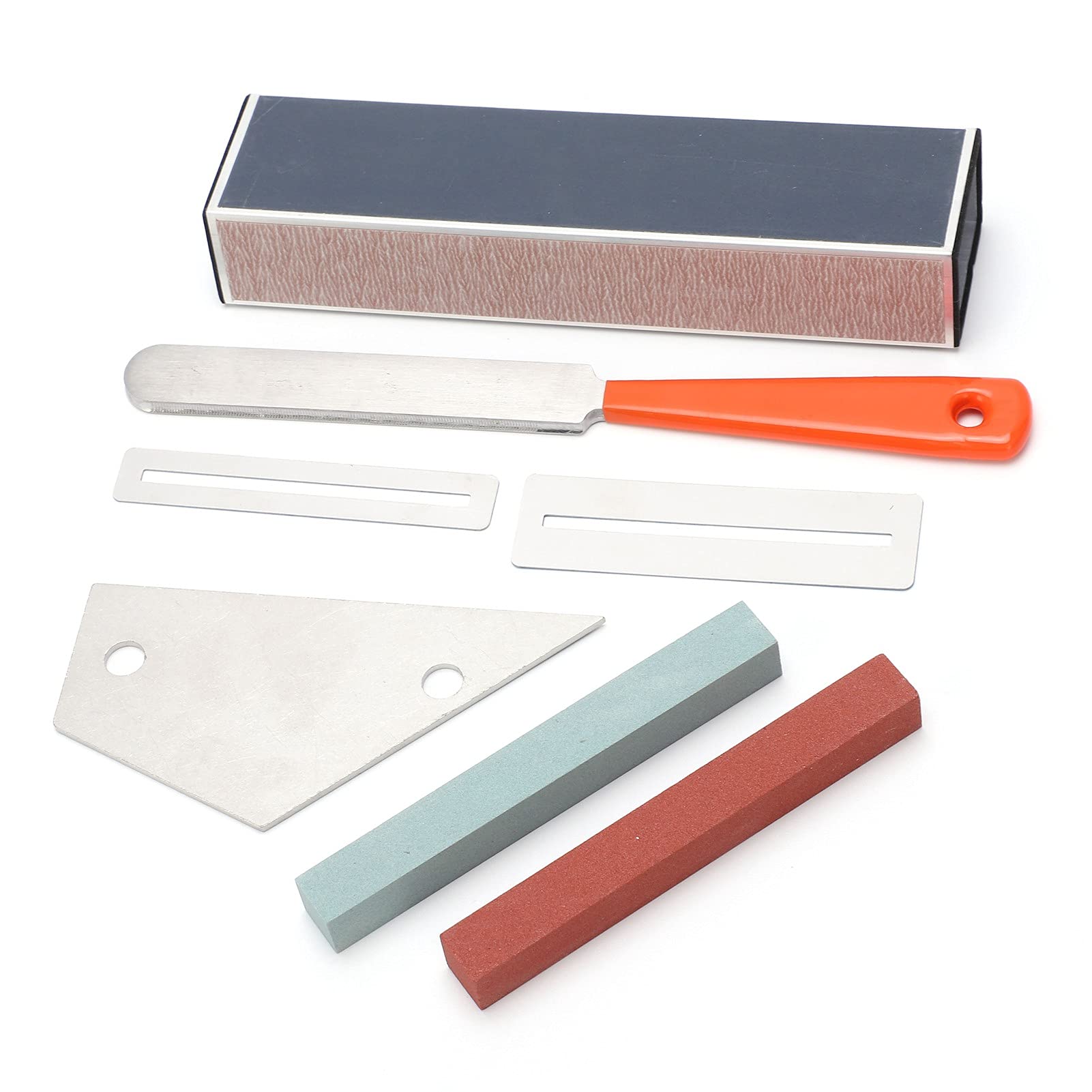 Jeffergarden Kit de Herramientas de Reparación de Guitarra Profesional con Lima de Coronación Nivelación de Trastes y Accesorios de Pulido Acero Inoxidable