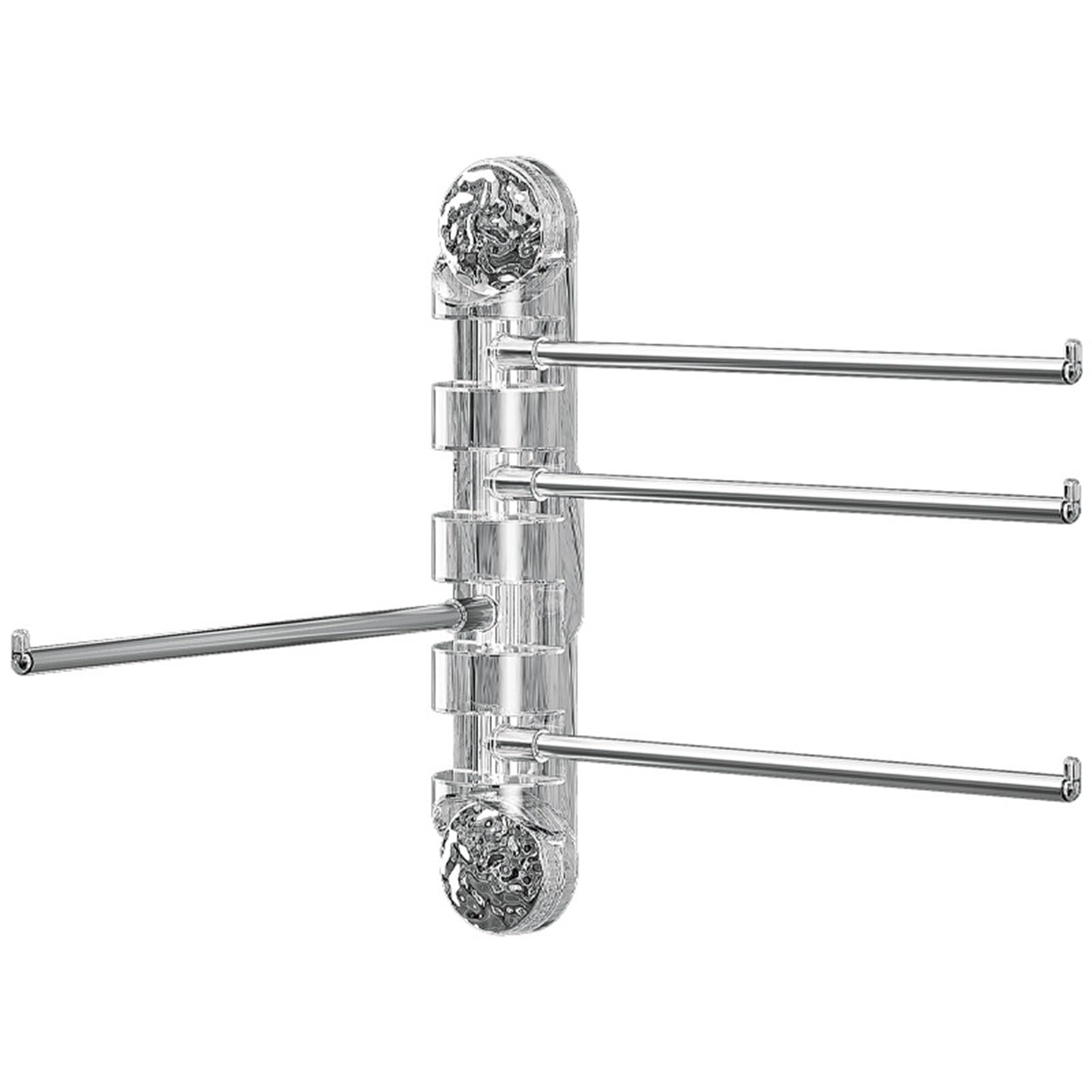 Towel Rail Wall Mounted Towel Rack Bathroom No Hole Swivel Shelf Hanging for Bathroom