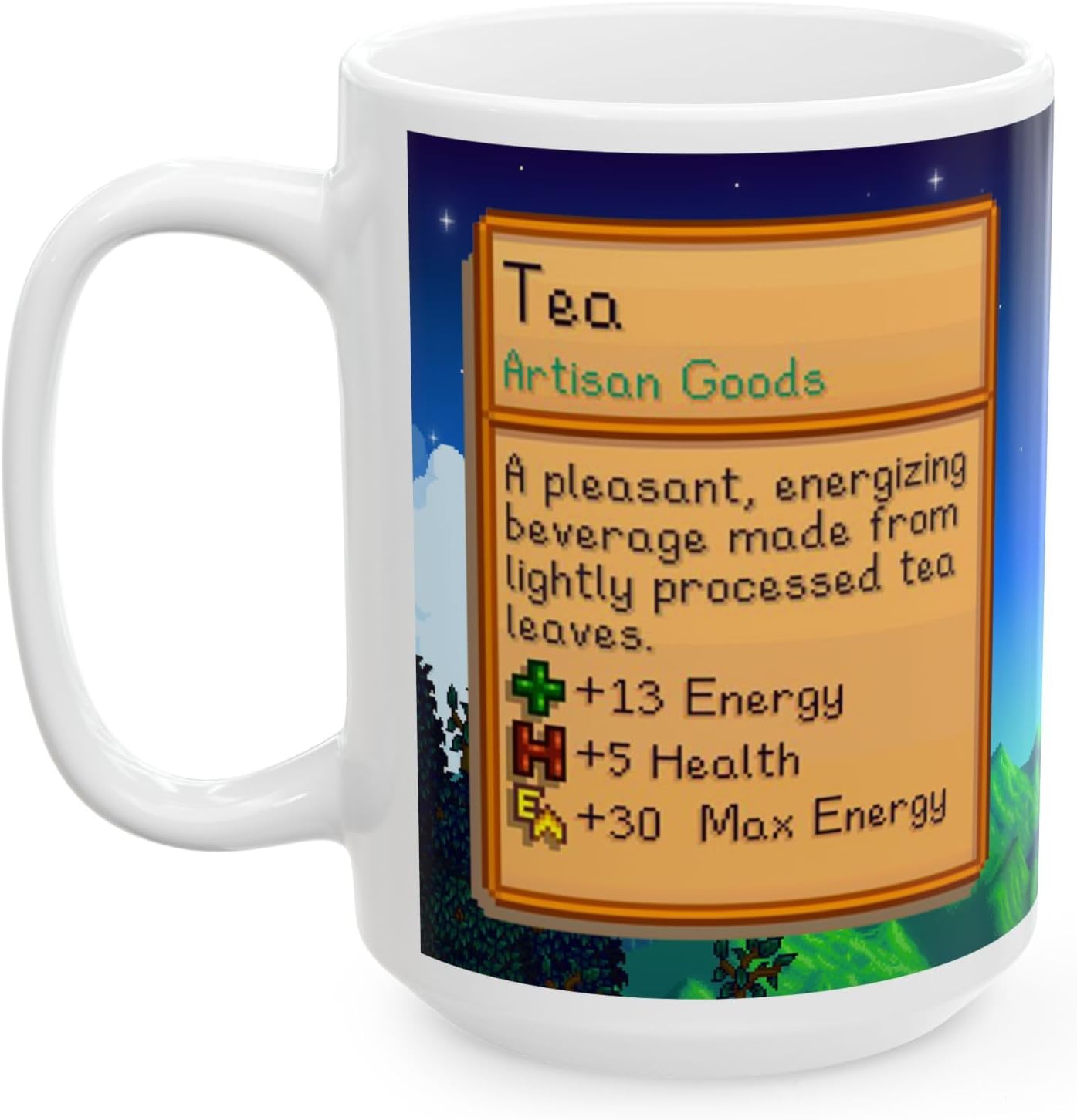 Creator's Cove Stardew Valley Game Tea Mug Drink Coffee Cup, Gift for Video Game Lover Farm Adventure Gaming For Family Friends (White, 11oz)