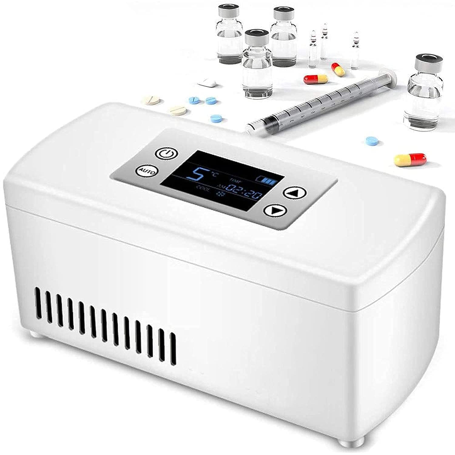 Insulinkühlbox - Autokühlschrank Tragbarer Insulinkühler - Praktischer Medikamentenkühlschrank mit Batterie für Insulin, Interferon, Wachstumshormon, Impfstoff, Augentropfen