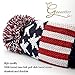 GOOACTION 3PCS Knitted Golf Head Covers 1-3-5 for Driver and Fairway Woods with Long Neck Design Vintage Red Stars and Stripes American Flag Sock Pom Pom Golf Club Patriotic Headcovers Set