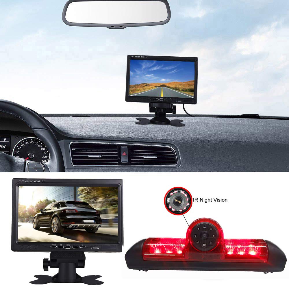 Telecamera per retromarcia Telecamera + Schermo TFT LCD da 7 pollici Monitor per auto in 3.Bremslicht Lampada freno per Ducato X250 / Peugeot Boxter/Citroen Jumper