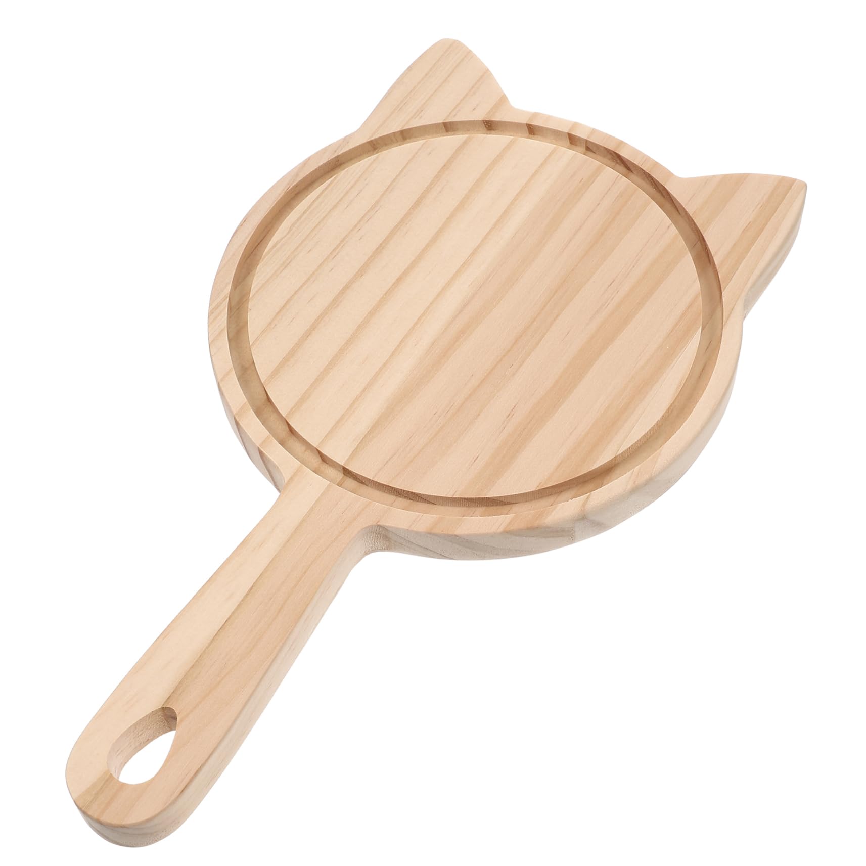 Alipis Pizza Board Handle for Oven Round Cheese Plate Portable Pizza Board Wood Peel Food Serving Tray Perfect for Outdoor Events