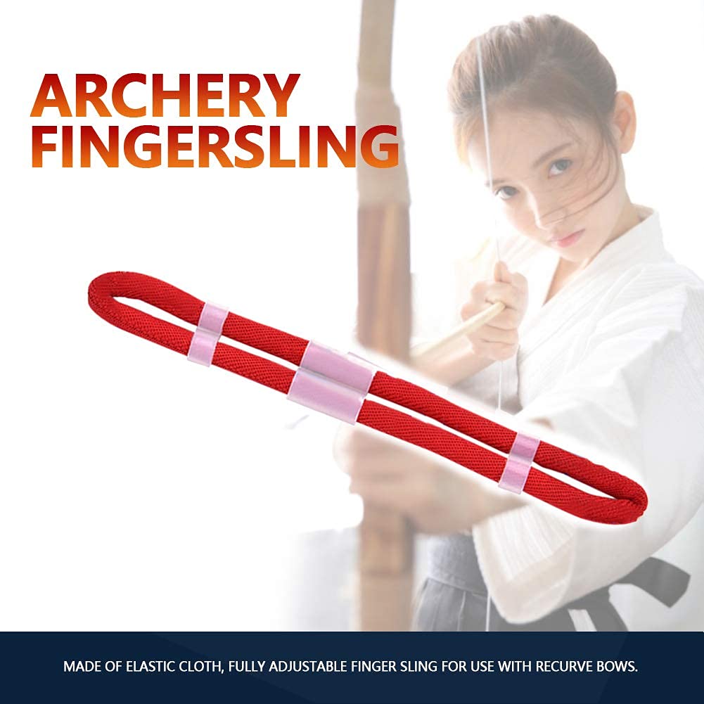 Alomejor Archery Finger Sling élastique en Tissu Fingersling réglable Archery Finger Sling pour Arc recourbé en Plein air