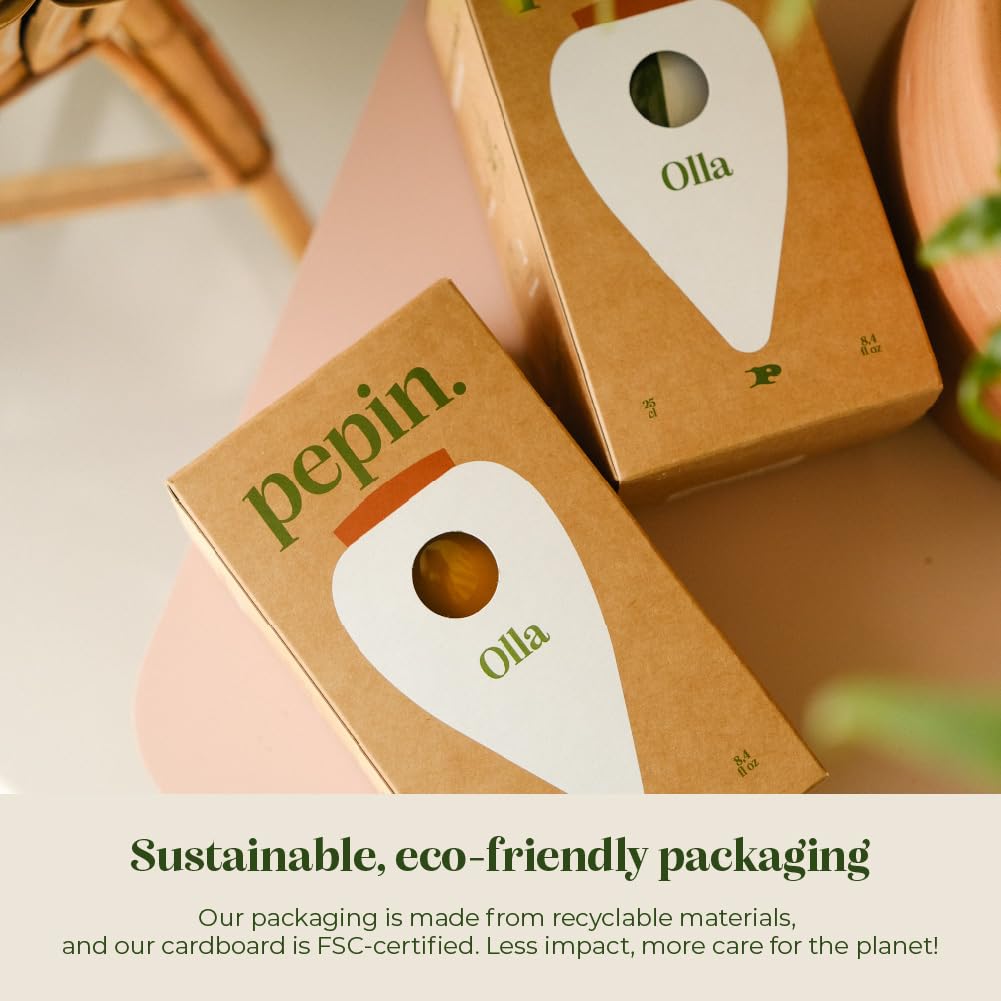 Pepin | Olla terracota para plantar | Riego automático y ecológico para plantas de interior y exterior | Riego natural | Autonomía de aproximadamente 1 semana | OYA Leopardo 25cl