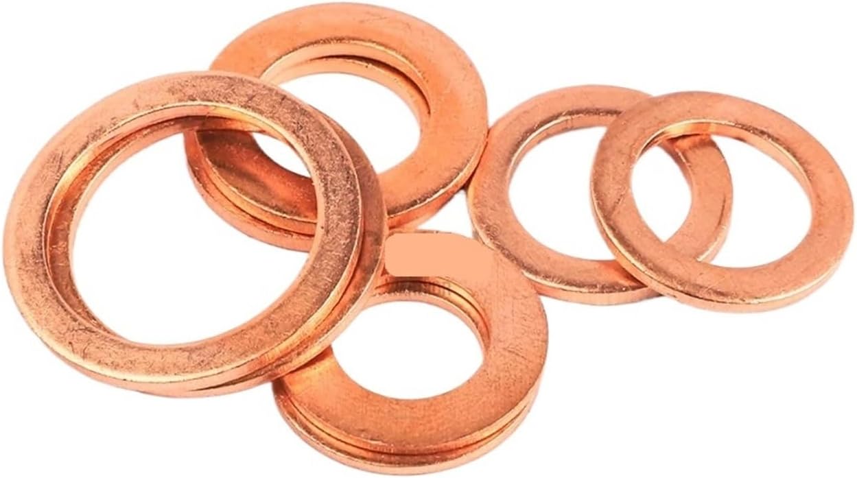 Boat Red Brass Copper Sealing Washer M5 M6 M8 M10 M12 M14 M16 M18 M20 M22 M24 24Size Flat Seal Ring Gasket Washers DIN7603(M20x26x1.5(8pcs))