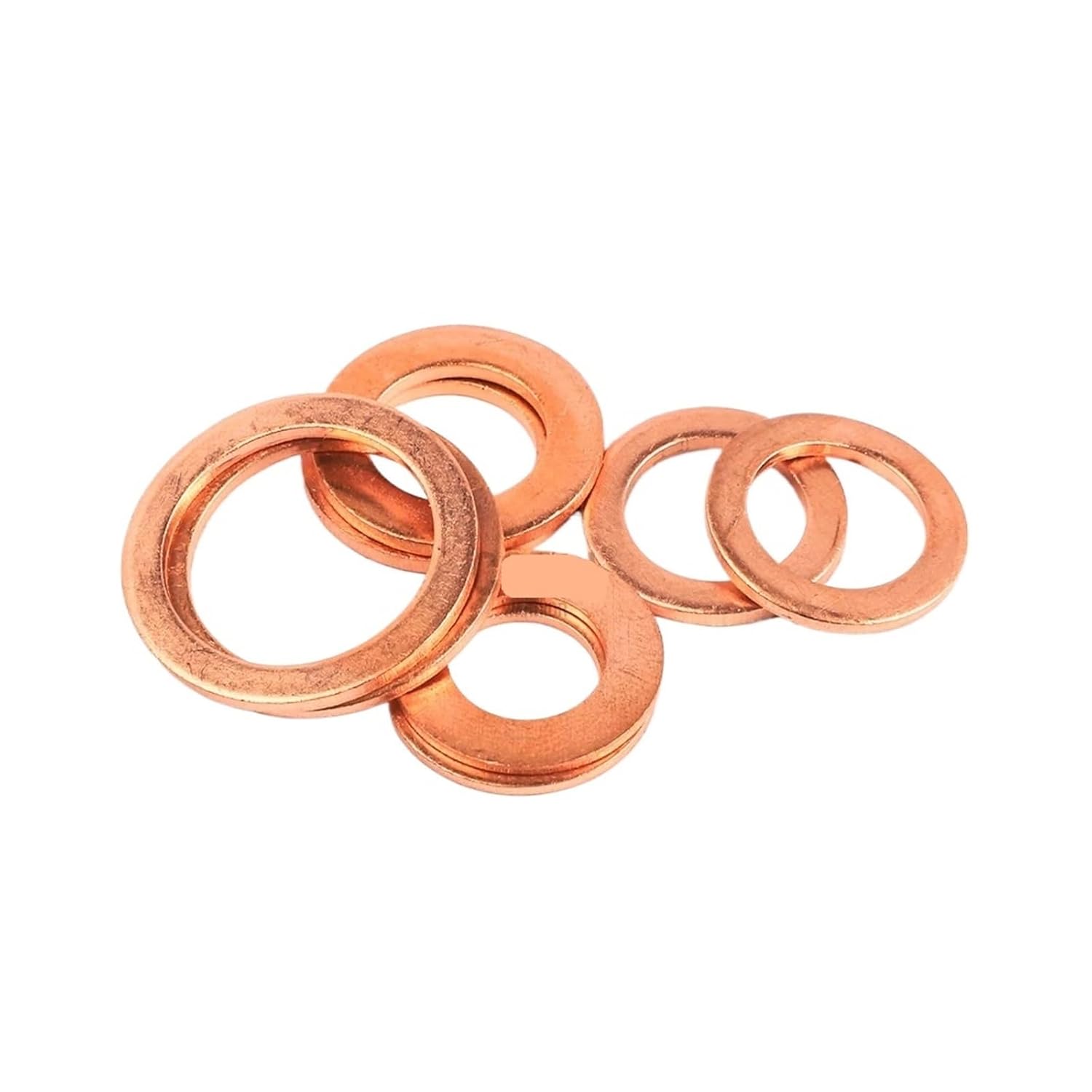 Flat Washer, Boat Red Brass Copper Sealing Washer M5~M24 24Size Flat Seal Ring Gasket Washers