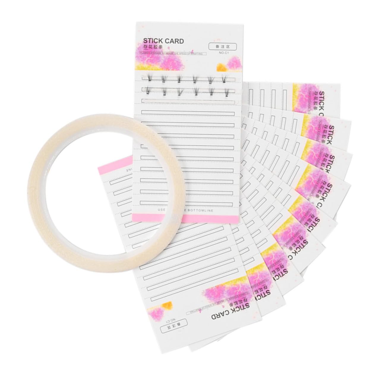 Angoily 10pcs Lash Storage Cards Graft Eyelash Holder Lash Glue Cards Eyelash Container for Extensions Supplies