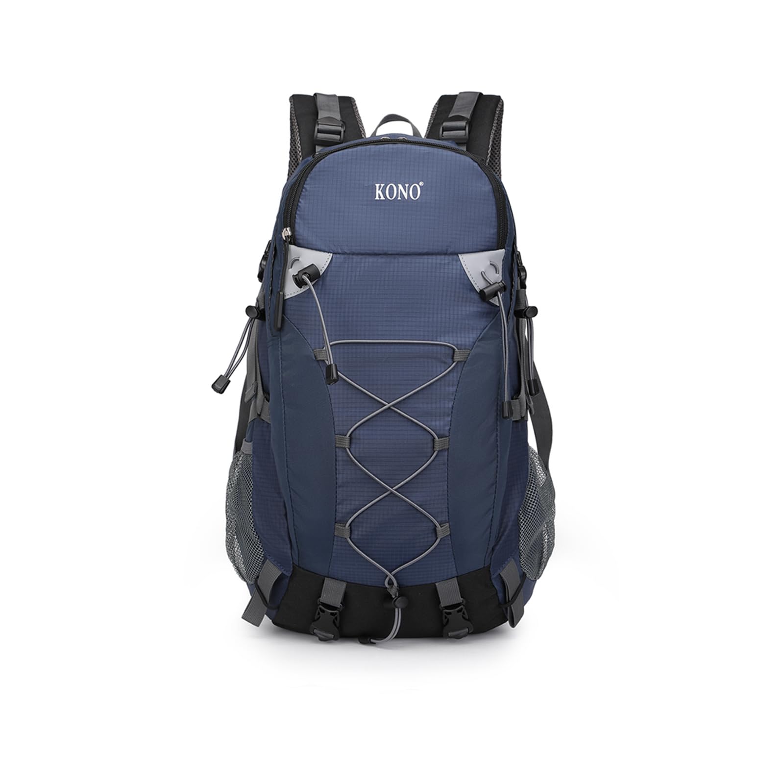Kono Multi-functional Waterproof Hiking Backpack Traveling Climbing Backpack with Rain Cover 40L (Navy)