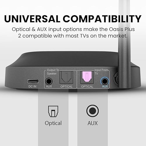 Miniatura 5 de Avantree Oasis Plus - Transmisor y receptor Bluetooth para TV, fácil de instalar, barra de sonido PassThrough, aptX de baja latencia y adaptador de