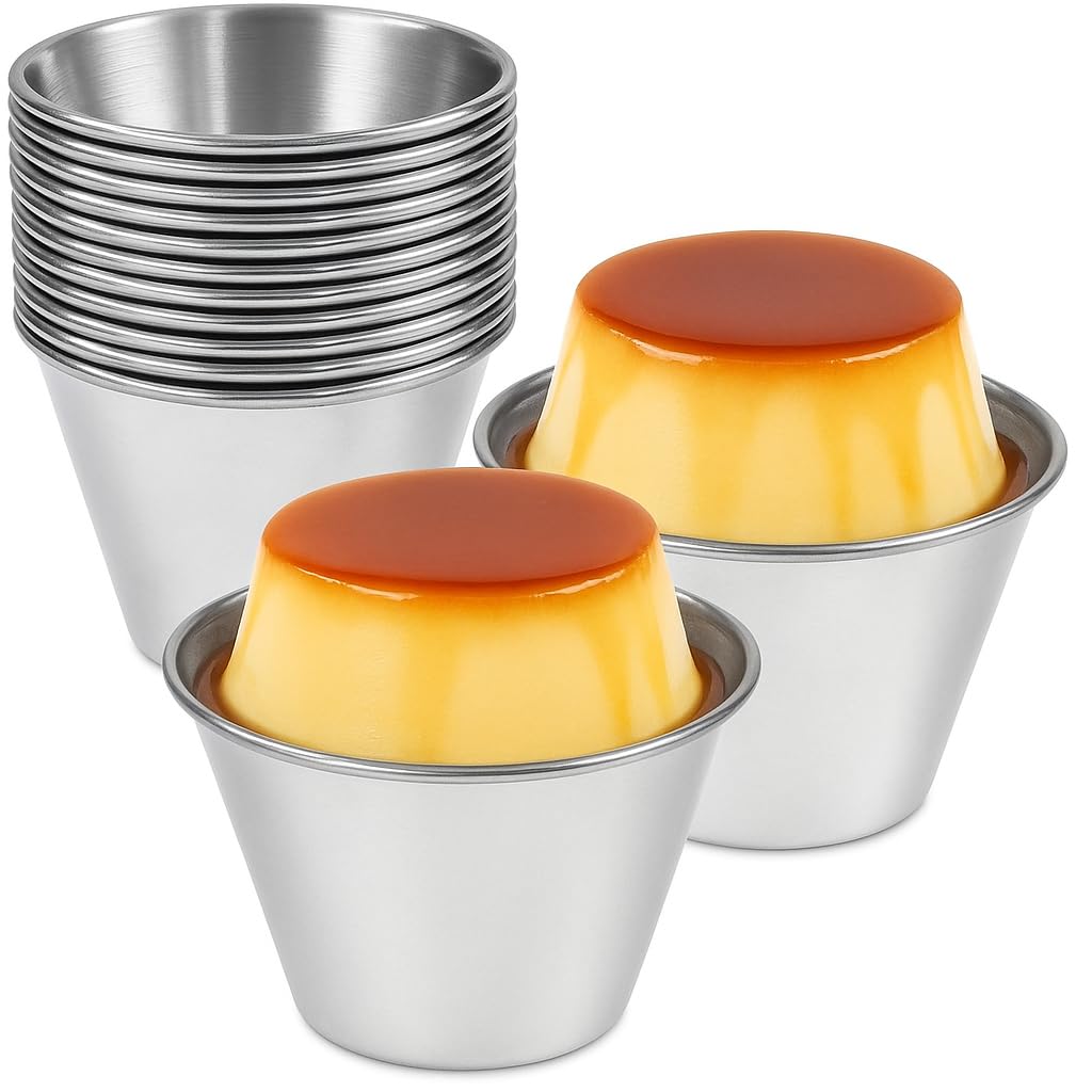 MIVIDE Confezione Da 20 Stampi Per Budino In Alluminio – Mini Vaschette Da 120ml Per Dessert, Cioccolato, Gelatina E Torte - 2