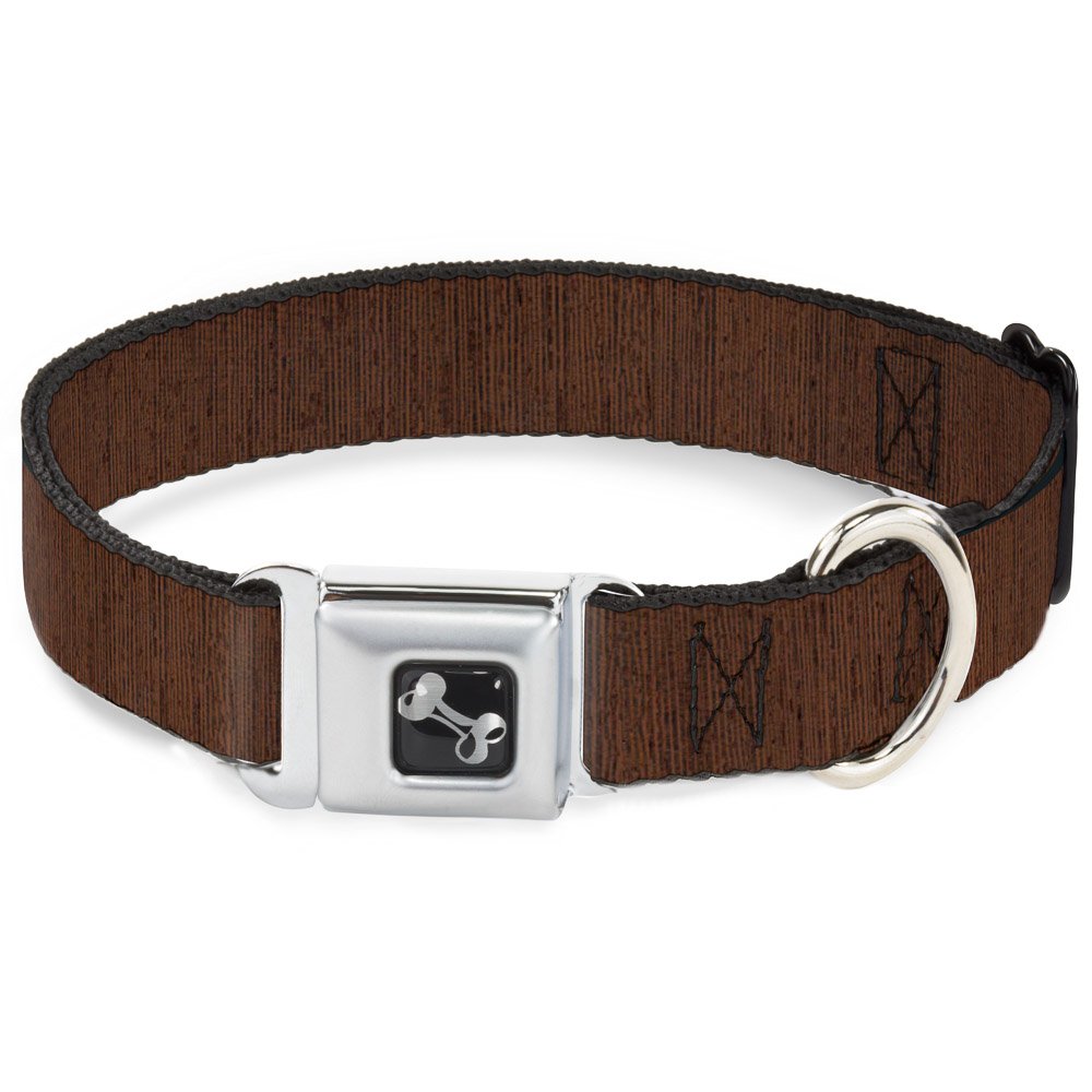 Buckle-Down 33-45 cm słoje drewna pionowa brązowa obroża dla psa, szeroka, mała