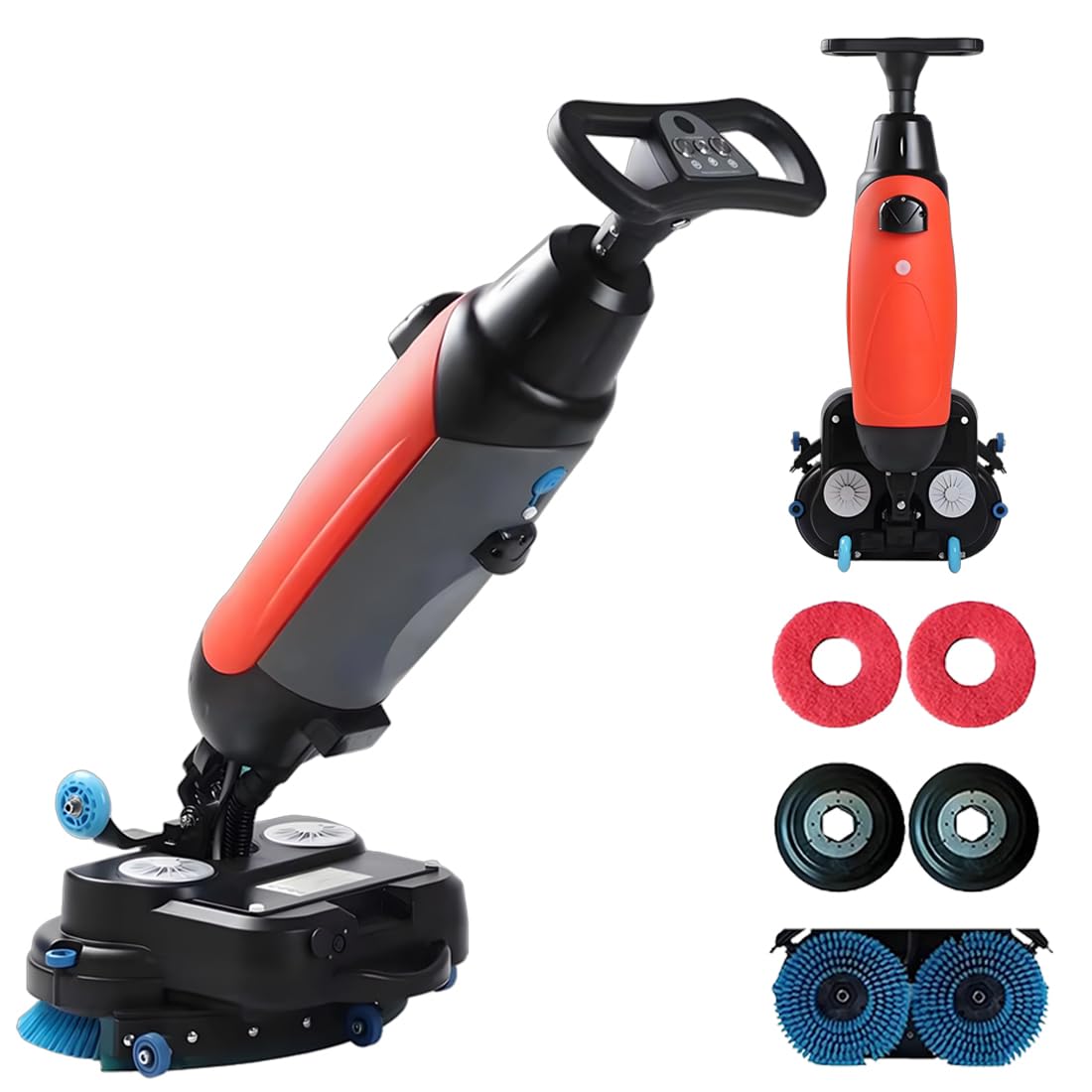 QianCruxtacy Commercial Electric Floor Scrubber Machine, With 430mm Cleaning Width, 1.5h Runtime & 1200㎡/H Efficiency, For Tile, Hardwood, Concrete & Low-Pile Carpet in Restaurants & Supermarkets