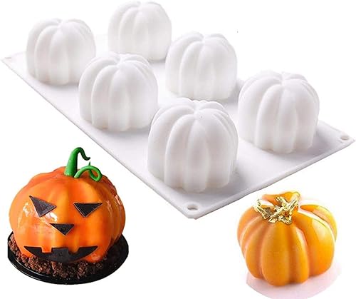 Molde de silicona 3D de calabaza para Halloween, molde de silicona para cupcakes, bandeja de mousse, moldes para decoración de pasteles de cocina,