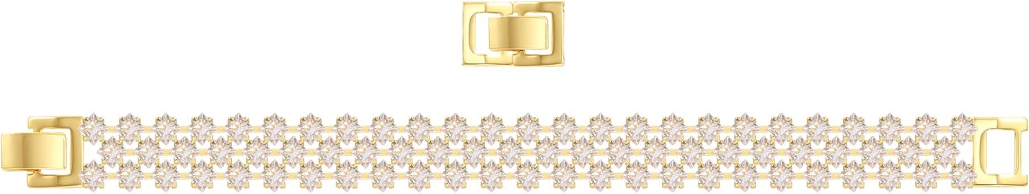 14K Gold Plated Women’s Tennis Bracelet – Sleek CZ Line Bracelet, Fits 6.0"–7.2" Wrist – Sparkly Everyday Jewelry Gift, Contemporary Tennis Bracelets for Women - Image 2