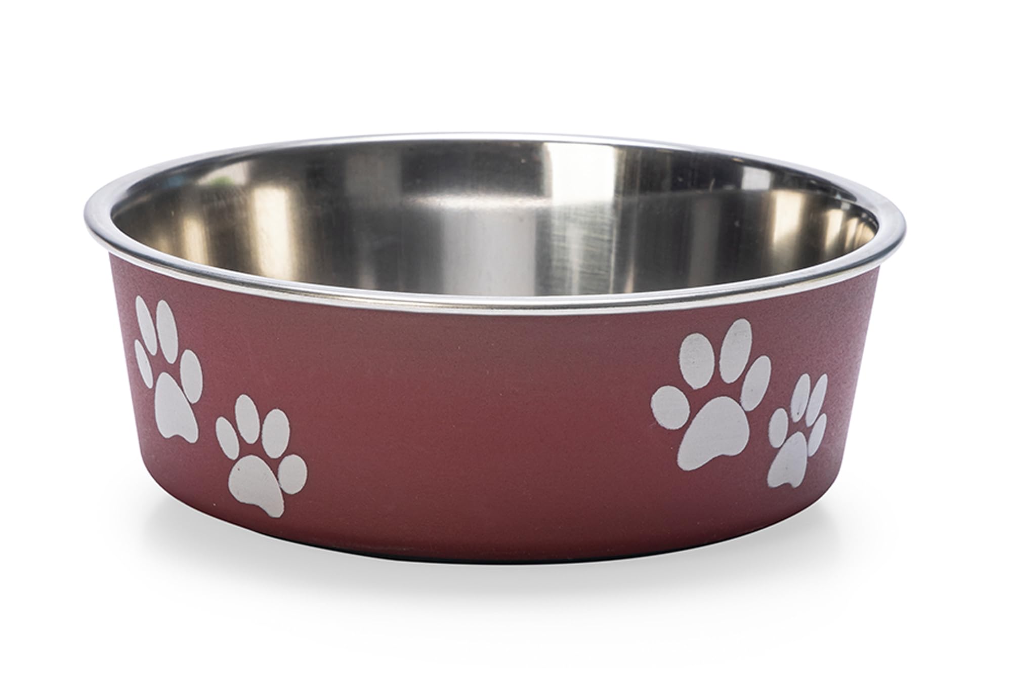 Karlie Ascar Dog Bowls, Stainless Steel, Dark Red, 450 ml, Diameter 12-14 cm