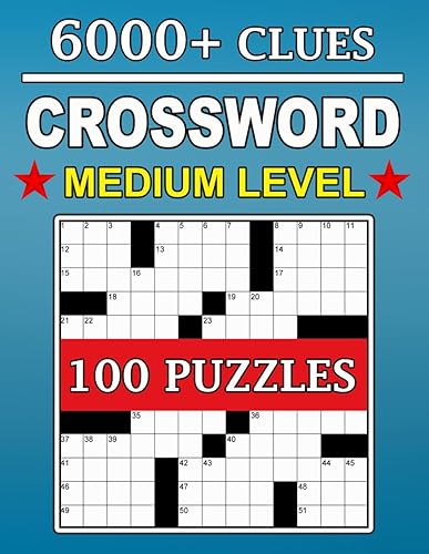 Crossword Puzzle Books For Adults: 100 Medium Crossword Puzzles: Over 6000 Verified Clues (Large Print)