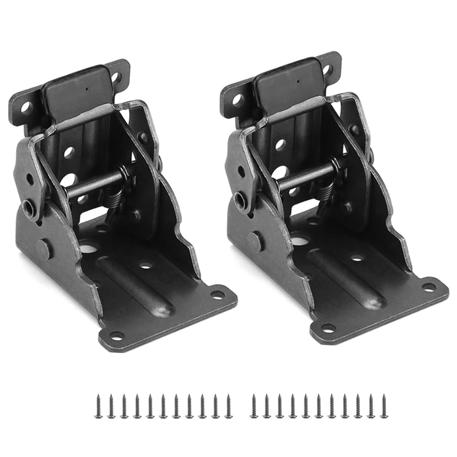 Qwork Black Qwork® 2 Pack Folding Lock Extension Self Locking Foldable Hinge Hardware For Table Bed Leg Feet Screws Included