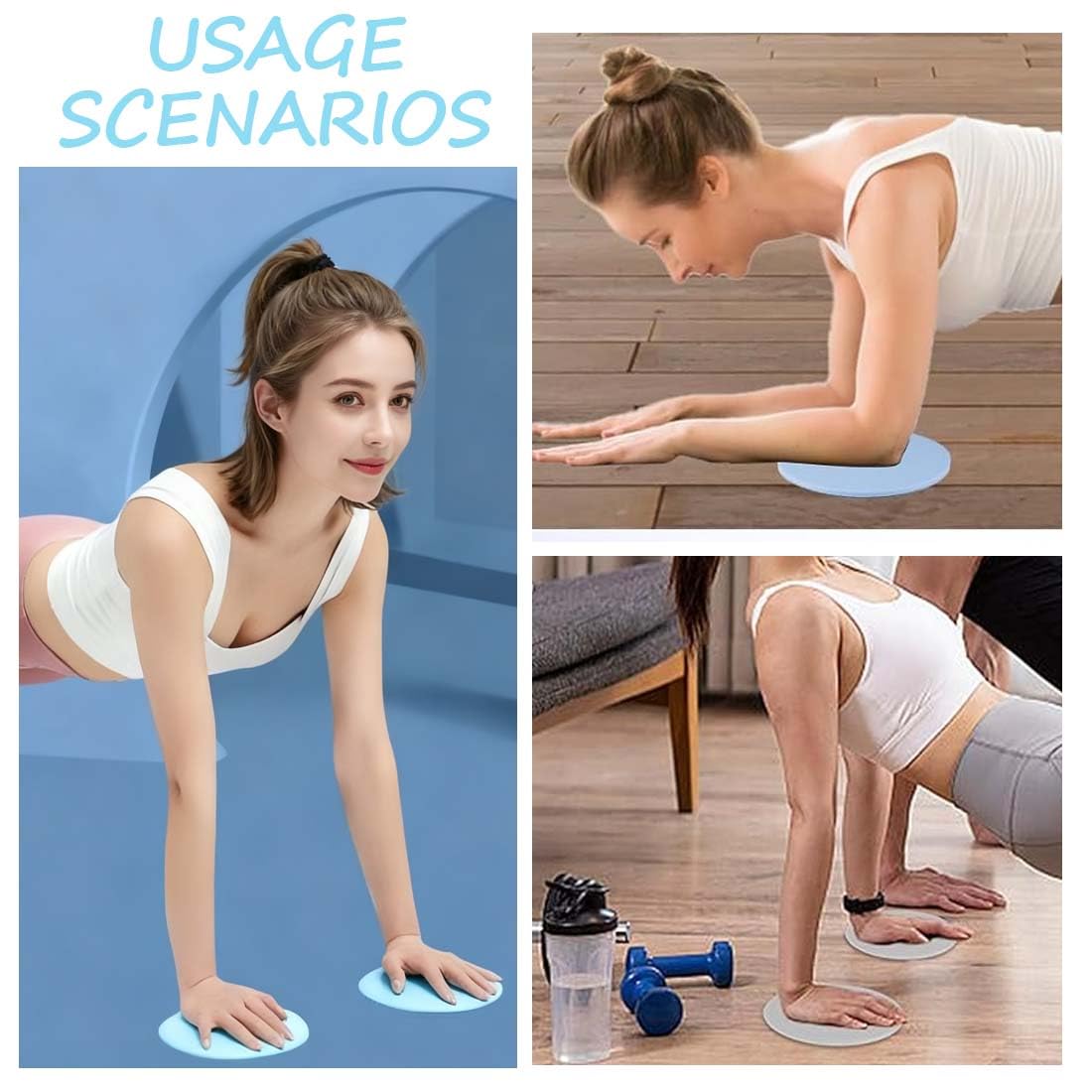 4 Stück Sliders Fitness Core Sliders Doppelseitige Gliding Discs Sliders Disc Slides Gleitscheiben Sport Handstand Blöcke Doppelseitige für Teppich Fliesen Laminat Holzboden
