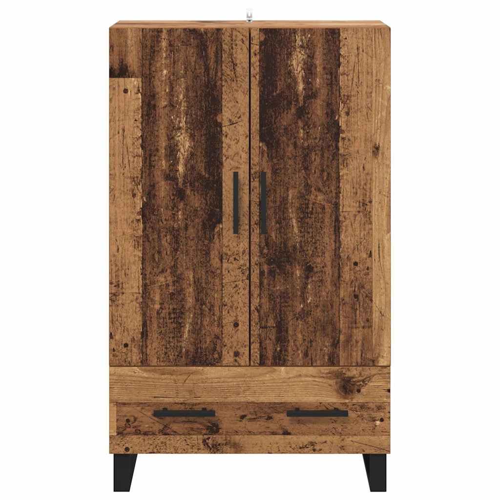 Nowoczesna komoda o wyglądzie starego drewna, 69,5 x 30 x 115 cm, materiał drewnopochodny, z szufladą, 2 drzwi, miejsce do przechowywania do salonu, sypialni, korytarza, uniwersalny mebel
