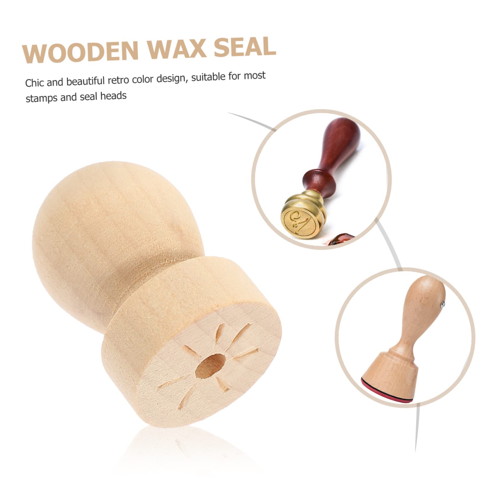 HOMSFOU 5 Sätze Holzstempelgriff Rundhölzer Praktische Wachsversiegelung Handgriffe Für DIY Projekte Langlebiges Material Einfacher Austausch Und Installation 6 Stück * 5