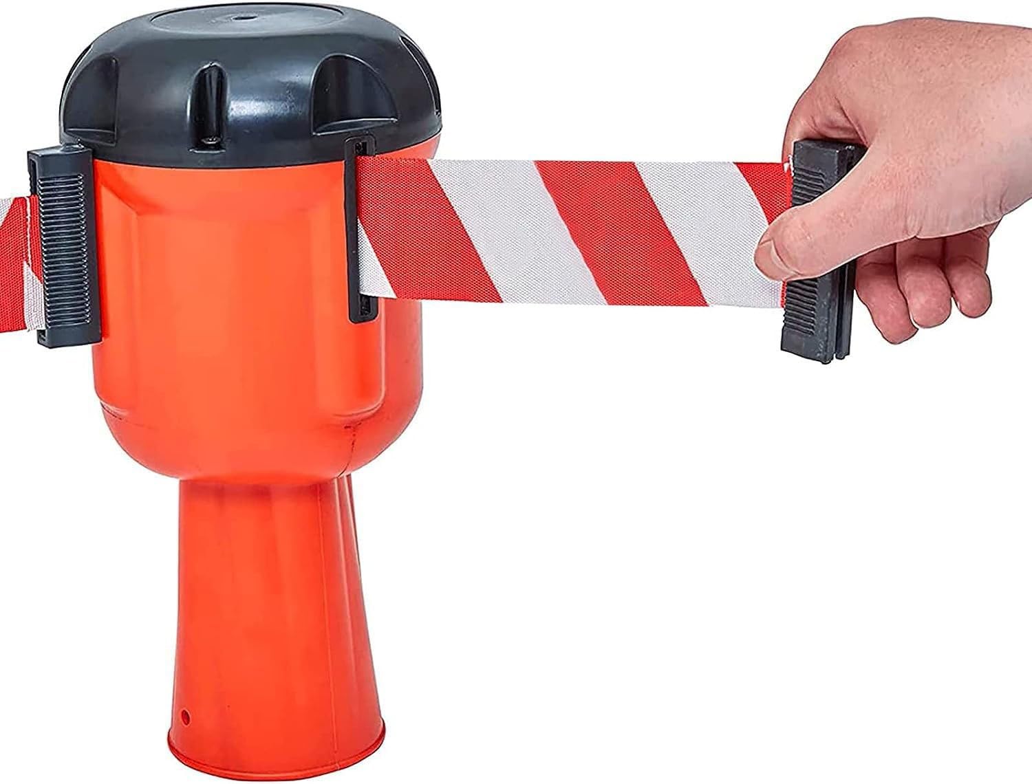 Cono De Tráfico Retráctil Cinta De Precaución, Barrera De Cinta Retráctil | Correa De Advertencia De Emergencia De Montaje En Cono, Alta Visibilidad Roja Topper Retráctil Retráctil(10m)
