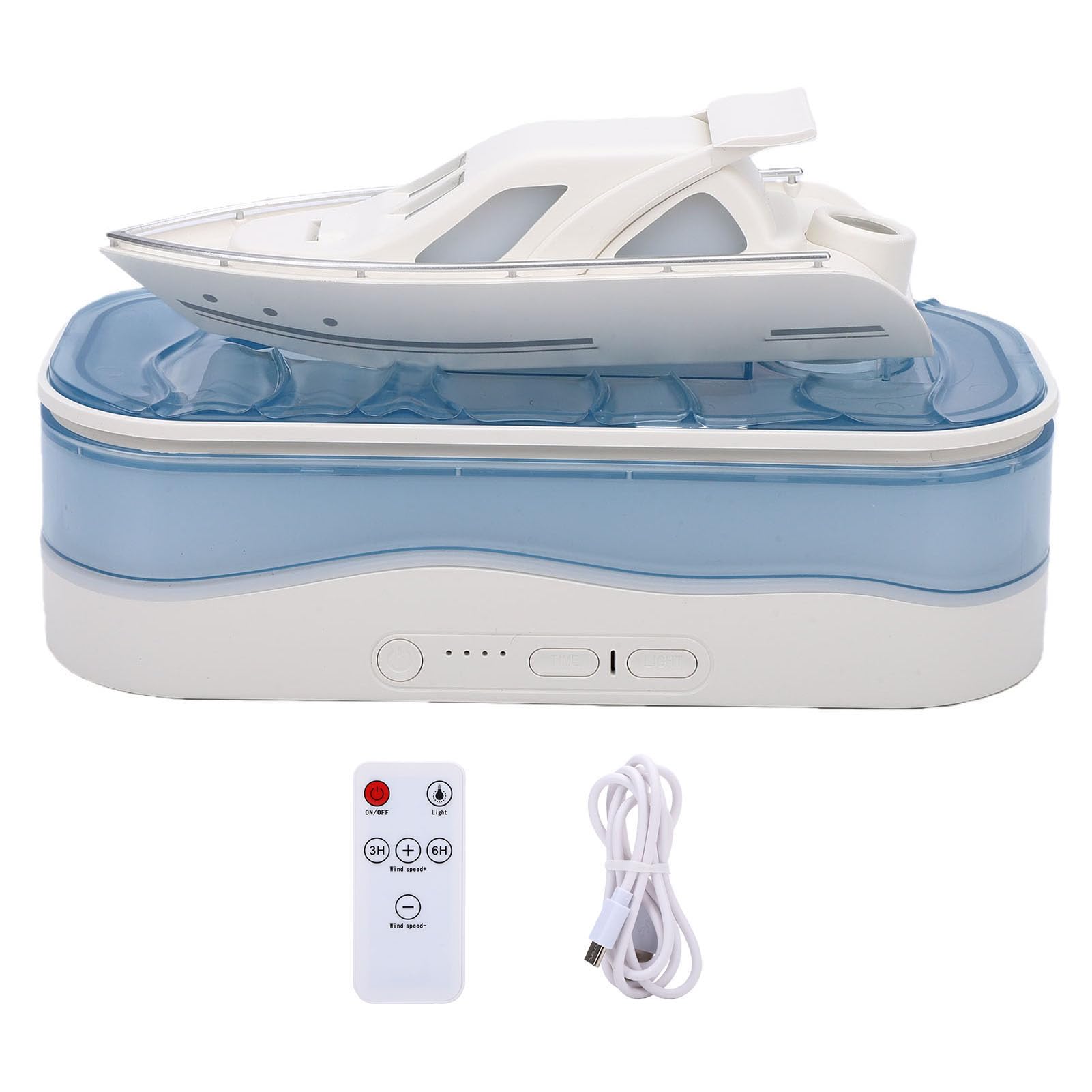 Humidificateur en forme de yacht Yctze diffuseur aromathérapie ultrason bleu