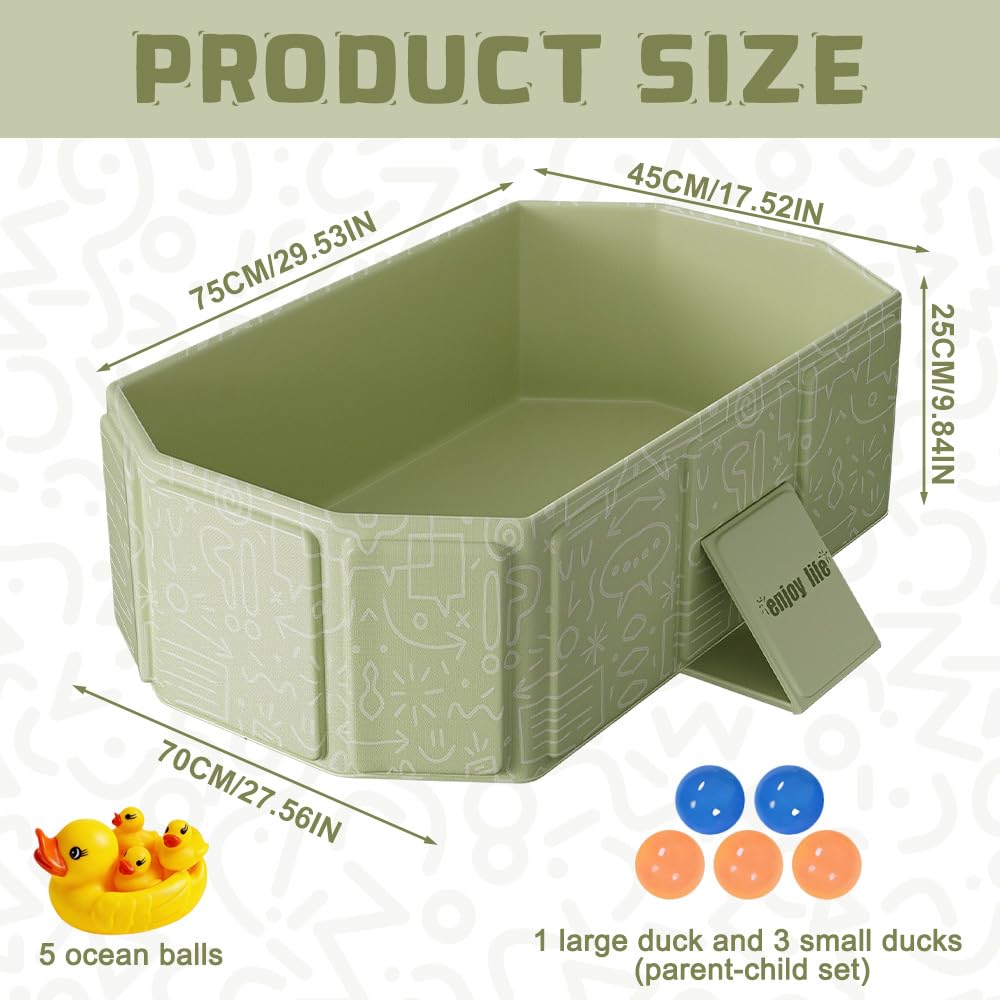 NAVESO Baignoire Pliable Bébé 75x45x25 cm Portable 0-5 Ans XXL avec Bouchon Vidange