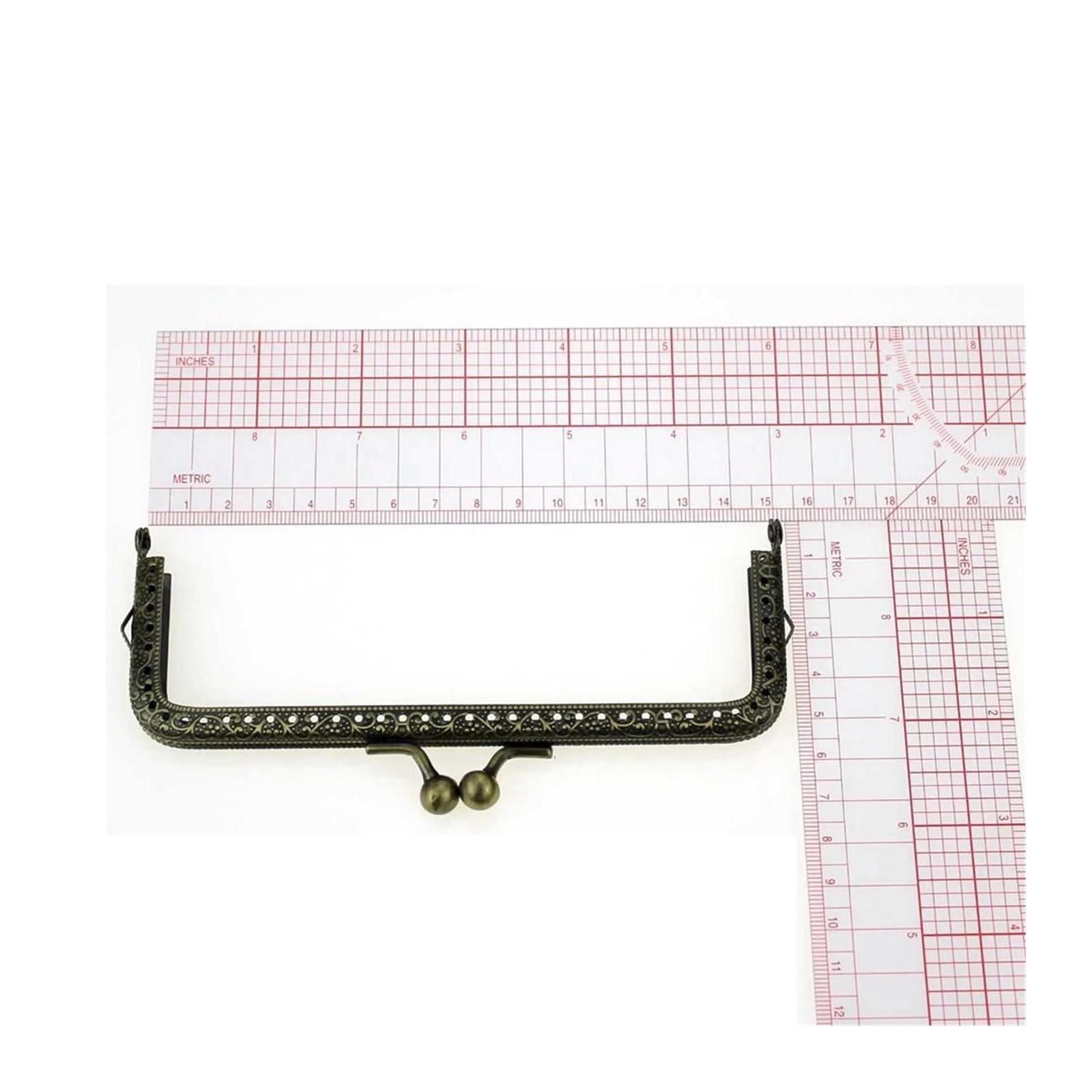Metalowe ramki z zapięciem typu „kiss clasp”, Ramka na torebkę Antyczny Brąz 15 cm Kwadratowy Metal Rzeźbiony Zapięcie pocałunek Akcesoria do toreb 10 szt