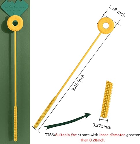 Vista 5 de 1 paquete de cepillo de silicona para botellas, cepillo limpiador de pajitas pequeñas, cepillos de limpieza de botellas de 9 pulgadas, cepillo