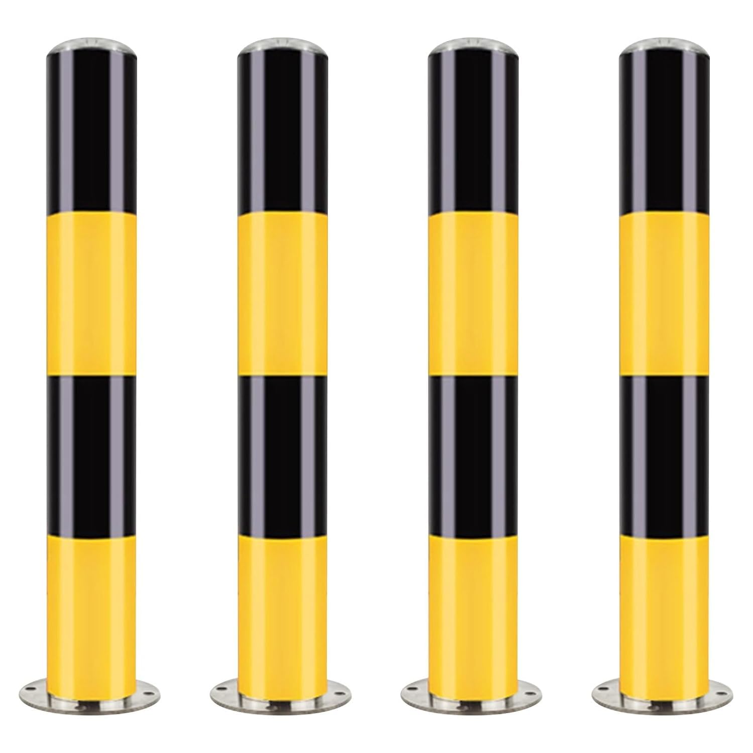 Safety Bollard, Parking Bollard Pole Barrier, Safety Barrier Bollard For Driveways, Barricades Driveway Pole, For Parking Barrier, Road Safety, Traffic Control,75 * 7.6Cm-Black (4pcs)-75*7.6cm