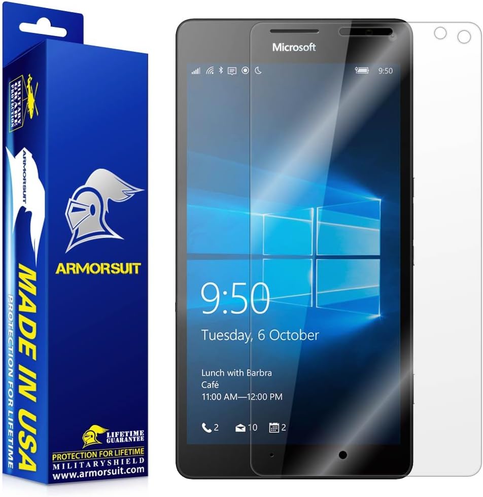 MilitaryShield Screen Protector for Lumia 950 XL - [Max Coverage] Anti-Bubble HD Clear Film