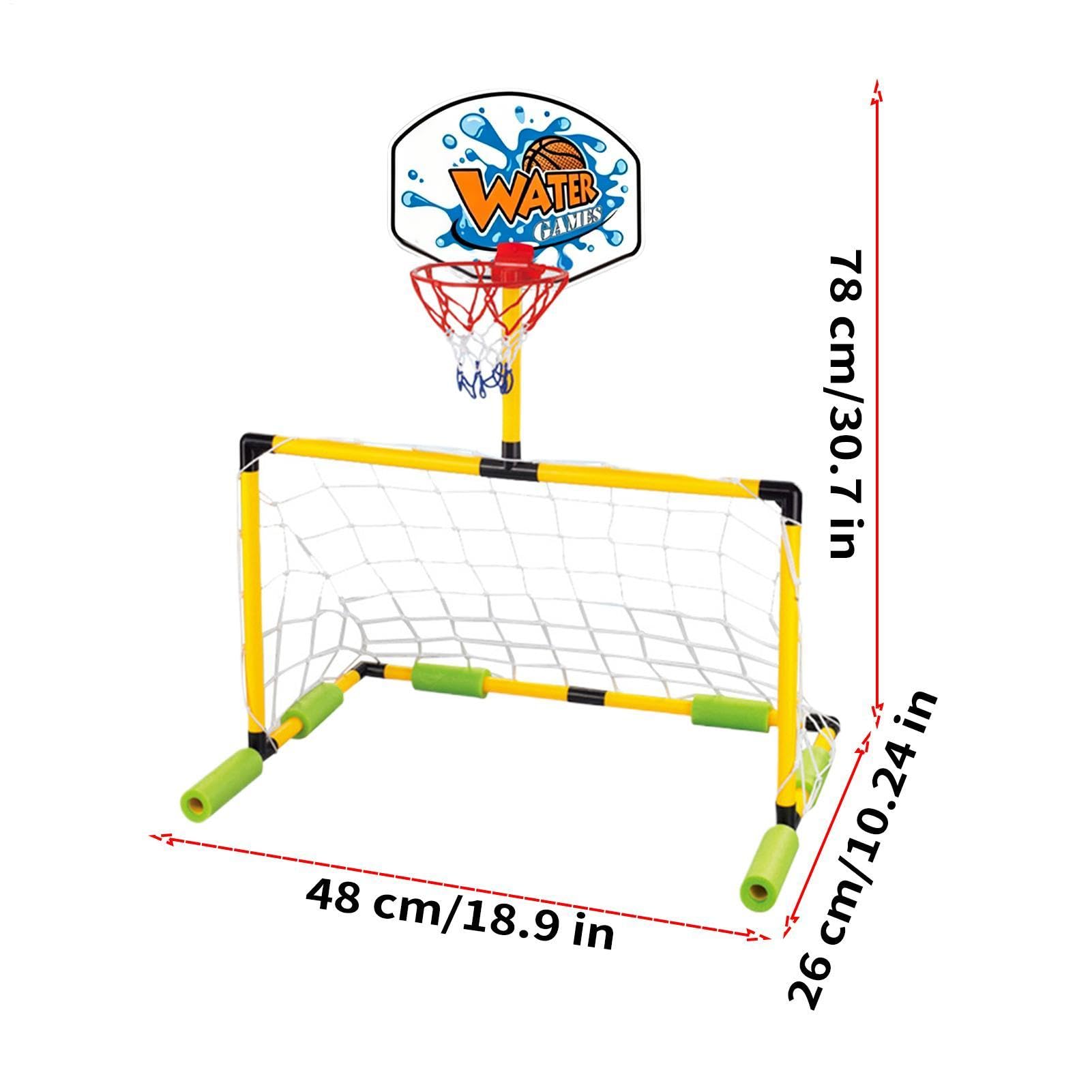 Canestro da Basket per Piscina | 2-in-1 Giocattolo Porta da Calcio Galleggiante,Canestro e Porta da Calcio per Piscina - per Lago Campeggio Giardino Estate All'Aperto Spiaggia Festa Bambini