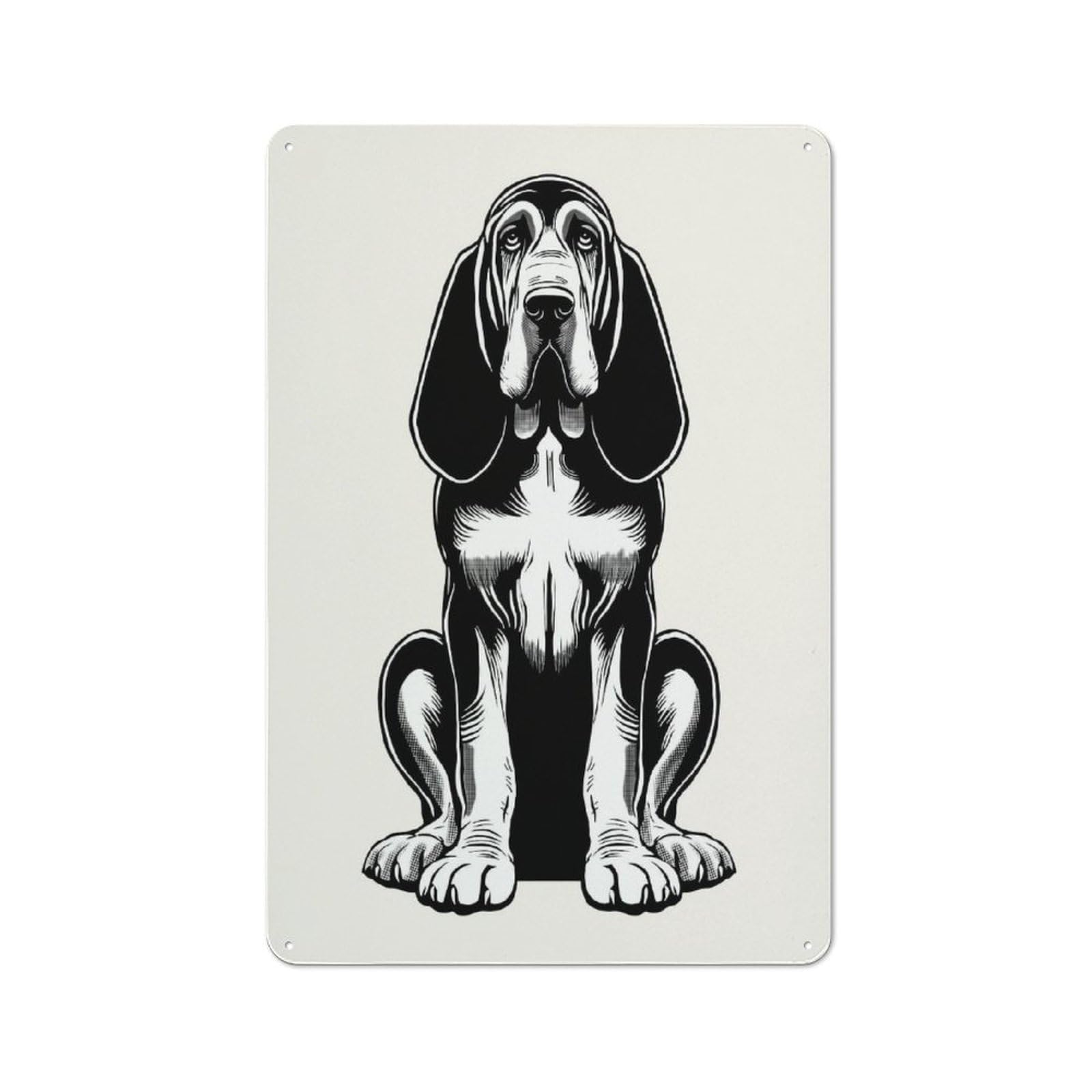 Junmoney Style-21 Bloodhound(2) Creative Metal Wall Decor 30X20cm, Decorative Metal Sign For Office, Study, Studio Or Hallway