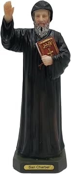 Saint Charbel Statue Catholic Figurine, Four 8, 12, 16", 36 Religious Figurine in Resin | San Charbel Figura Catolica - Estatua de Resina. Small-8 Inches