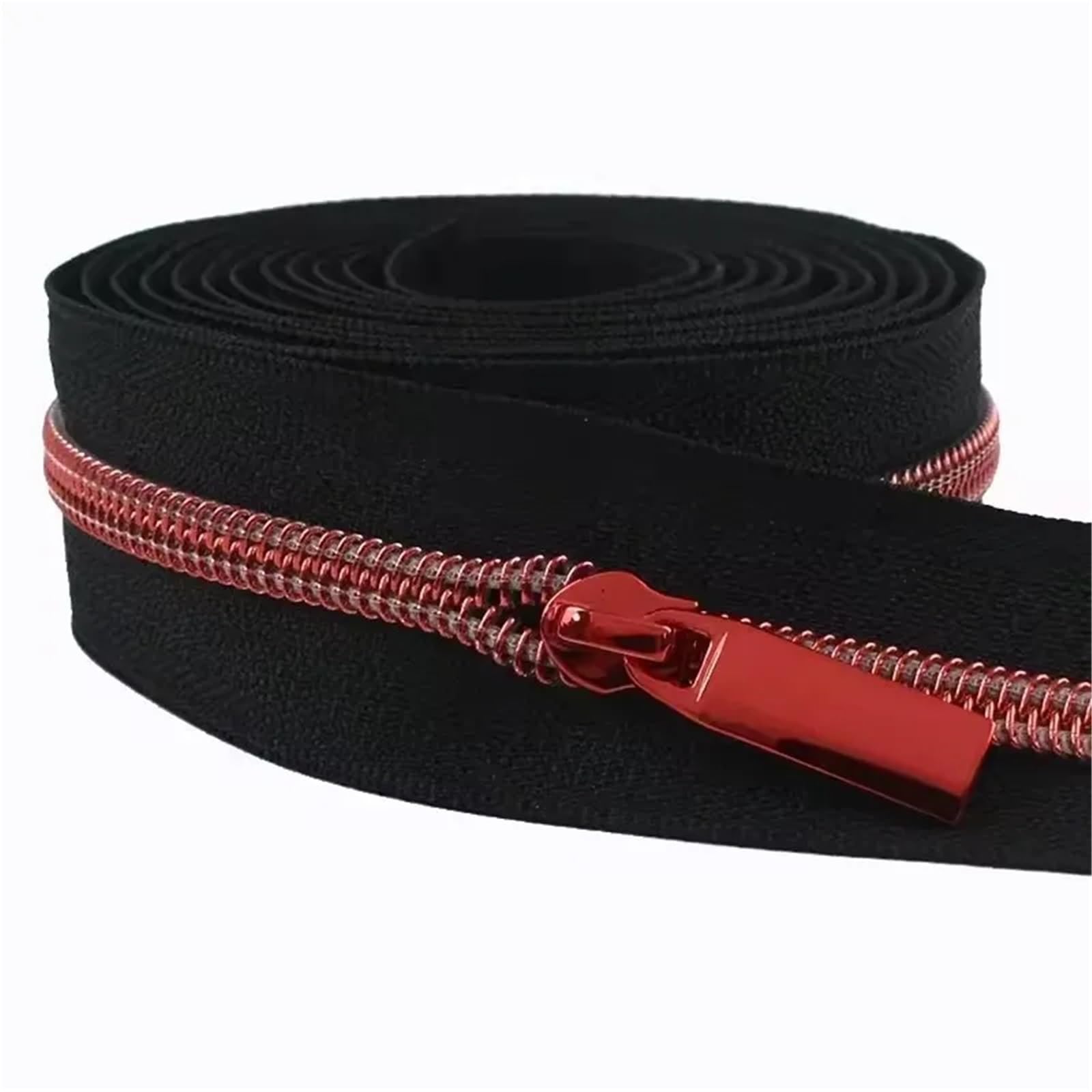 Two Way Separating Zipper, Two Way Zipper 1M Nylon Tape Puller Sewing Bag Clothes Shoe Jacket DIY Multicolor Size 5(KY377ZT148-Red)