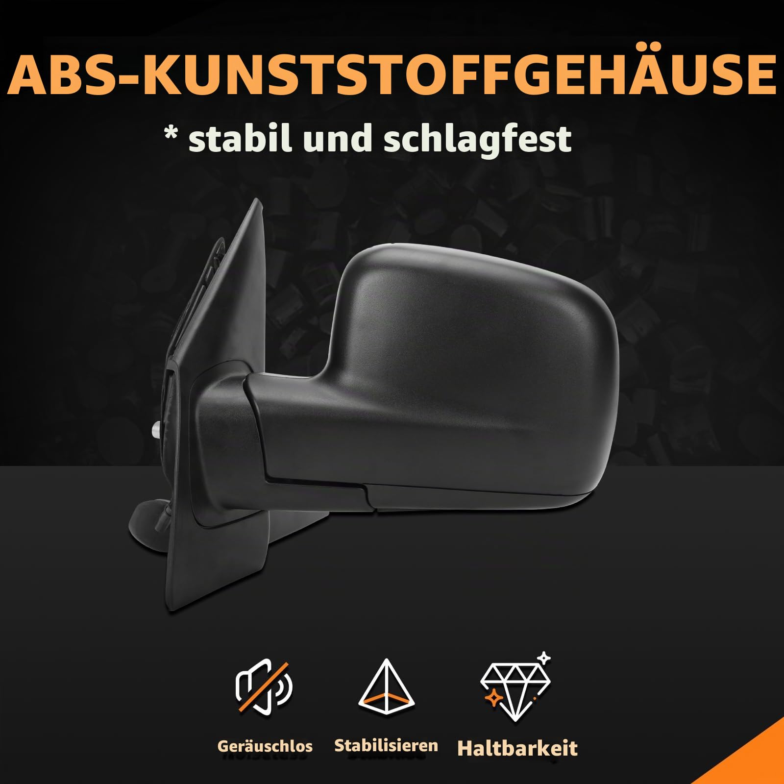 Außenspiegel Spiegel Links Ersatz für VW T5 2004-2009 Elektrisch, Seitenspiegel Komplettsets mit Konvex Beheizt Glas, Ersatz OE#7E1857507A