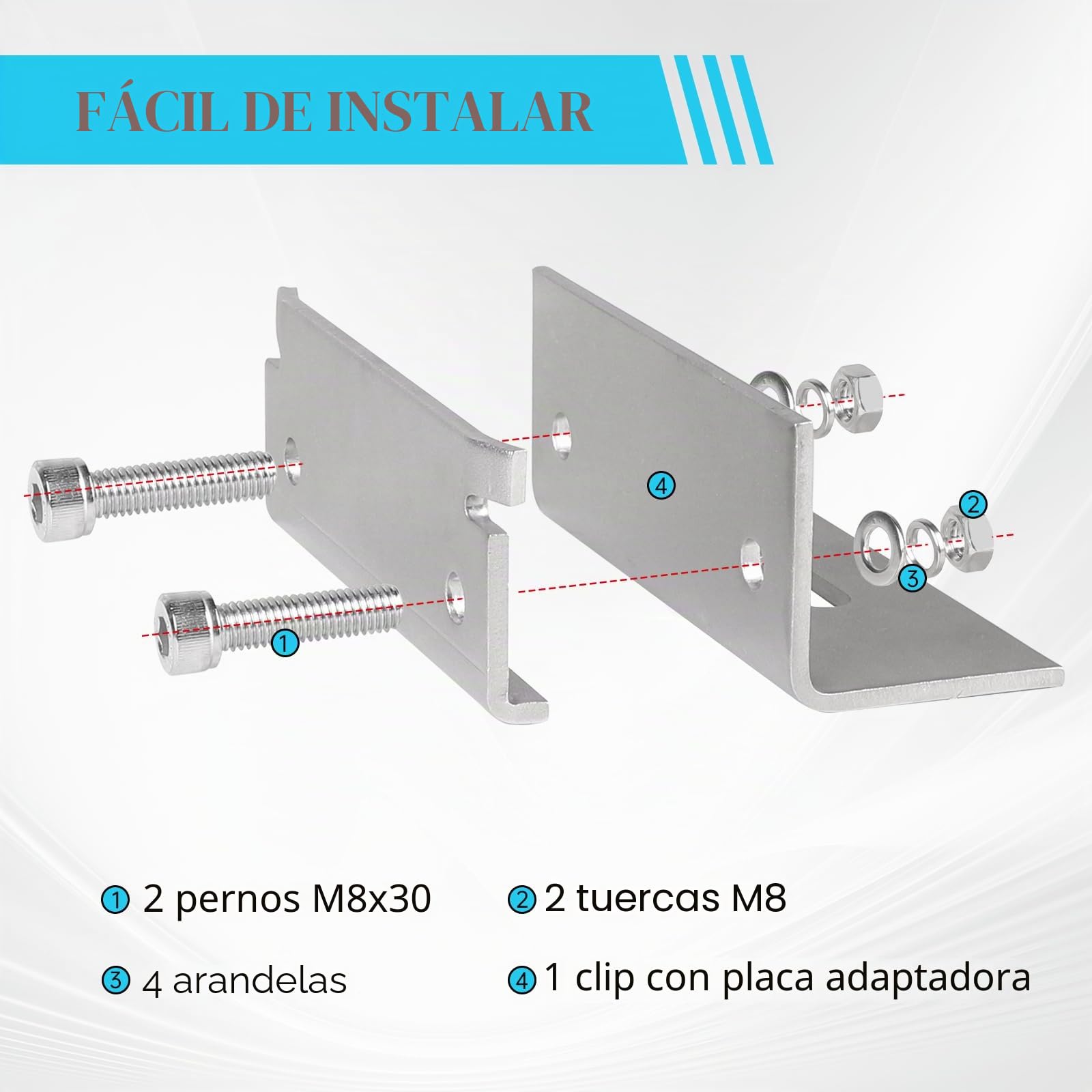4 Piezas Abrazaderas para tejado en acero inoxidable 304 Fijaciones solares para paneles fotovoltaicos para techos metálicos y juntas en pie, paneles solares, resistentes corrosión y duraderas