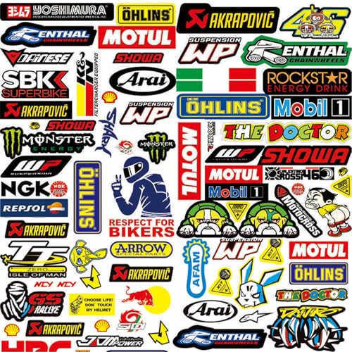 3 Pièces Ensemble Autocollants Sponsor Stickers Voiture Tuning Autocollant Moto Autocollant Casque Moto Convient Aux Motos Skateboards Voitures Casques de Scooter et...