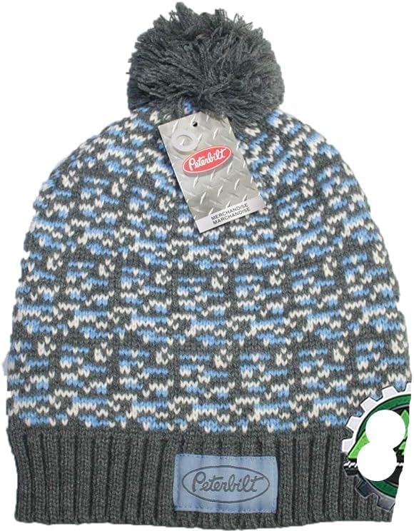 Diesel Power Plus Peterbilt Ladies Girls Pom Beanie Knit Stocking Cap hat POM Toboggan ski New Black