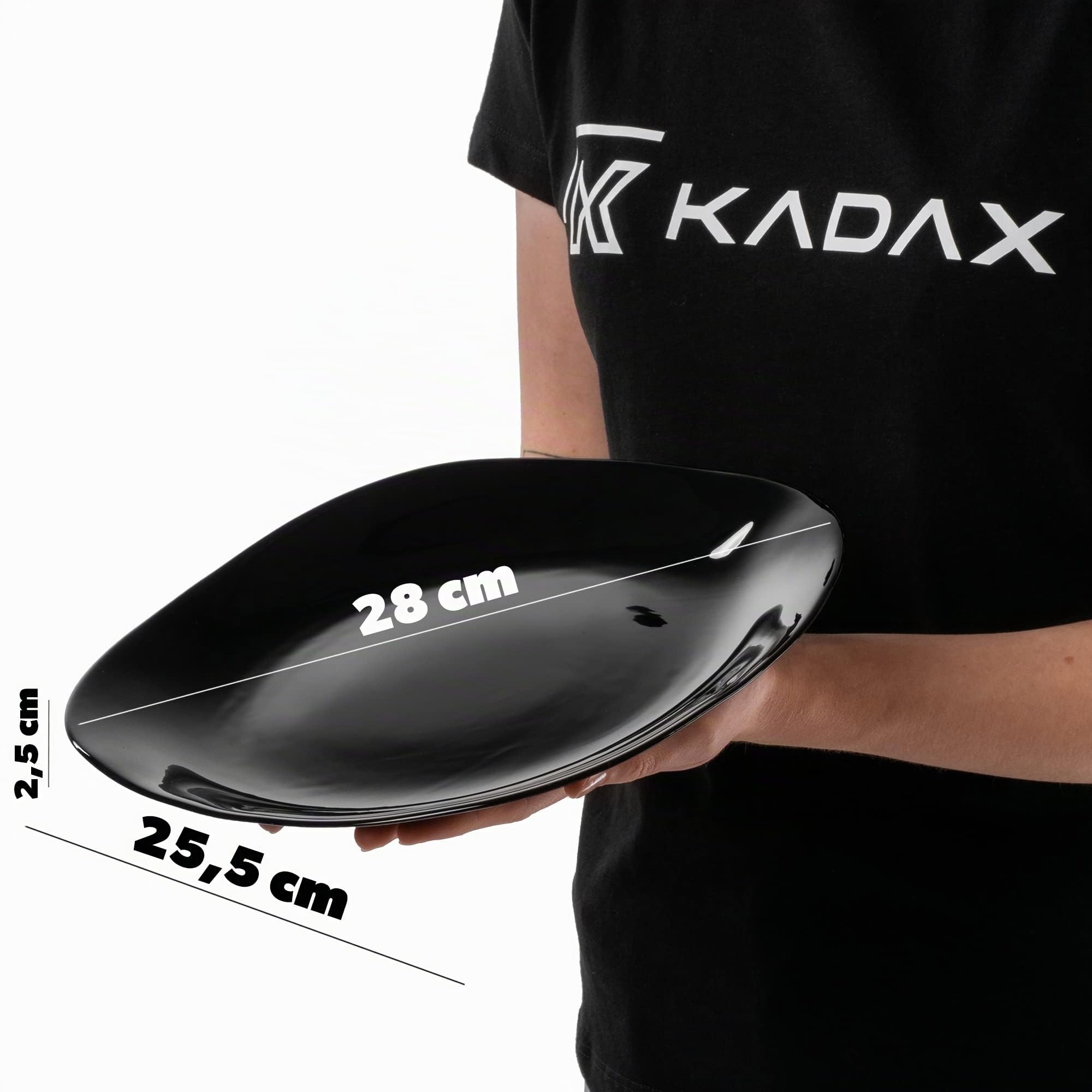 KADAX Set di stoviglie per 6 persone, 18 pezzi, servizio da tavola con piatto fondo, piatto da dessert e piatti piani, stoviglie, set di piatti (nero)
