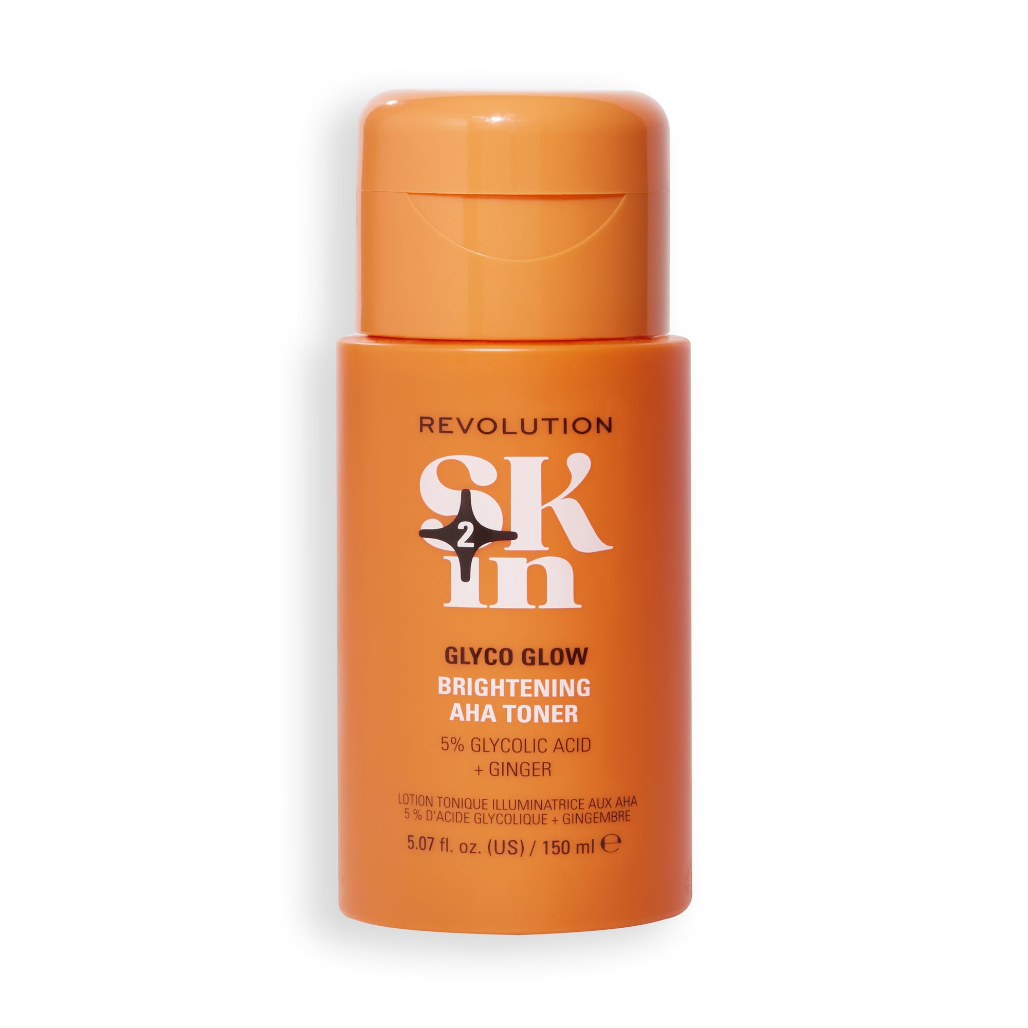 Revolution SKin, Glyco Glow Brightening toner, parlak bir cilt için glikolik asitli açıcı yüz toneri, vegan ve hayvanlar üzerinde denenmemiştir, 150 ml