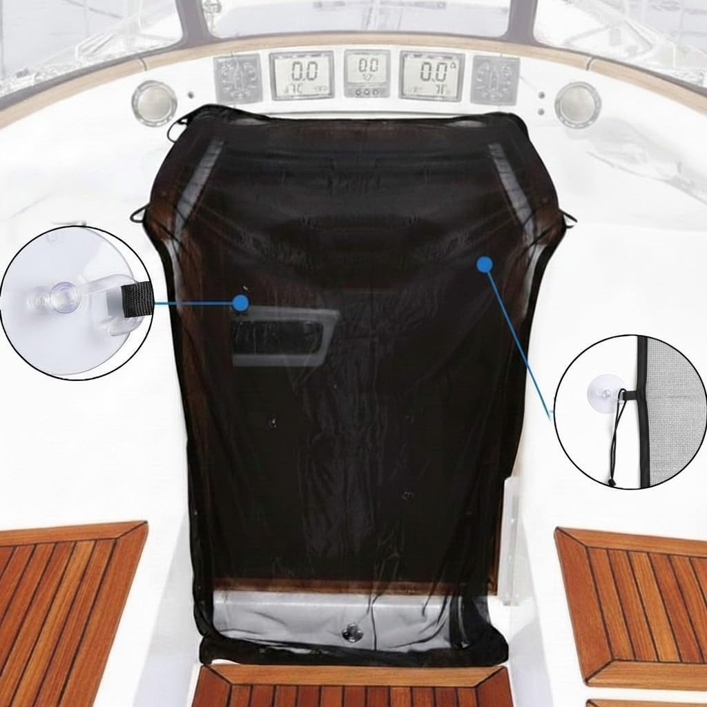 Moskitonetz für Niedergang – Segelboot Insektenschutz mit verstärkten Schlaufen | UV-beständig, schnelle Montage | 180×90cm Kajüteingang